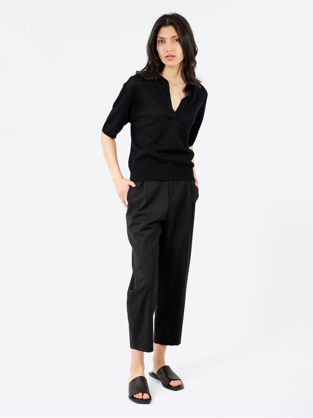 Barena Black Cropped Ankle Pants